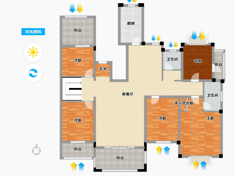 山东省-枣庄市-1号院-193.04-户型库-采光通风