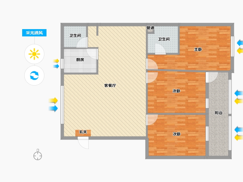 海南省-海口市-宿舍-115.23-户型库-采光通风