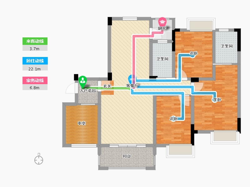 广东省-广州市-联发乾景-105.22-户型库-动静线