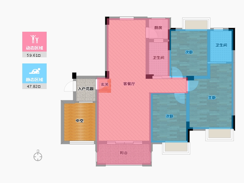 广东省-广州市-联发乾景-105.22-户型库-动静分区