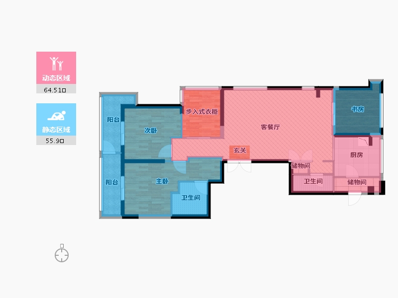 浙江省-温州市-吕浦湾-105.06-户型库-动静分区