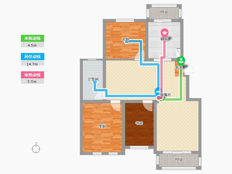 江苏省-南通市-万和家园-96.00-户型库-动静线