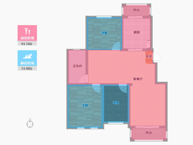 江苏省-南通市-万和家园-96.00-户型库-动静分区