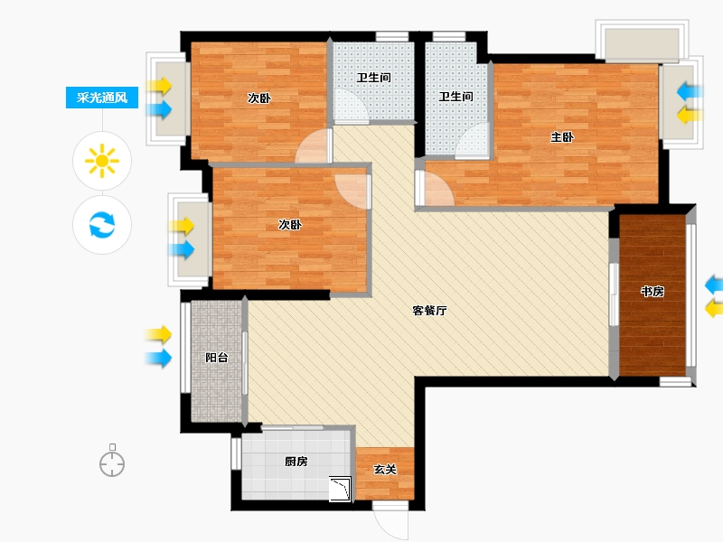 福建省-厦门市-国贸商城同悦-100.19-户型库-采光通风