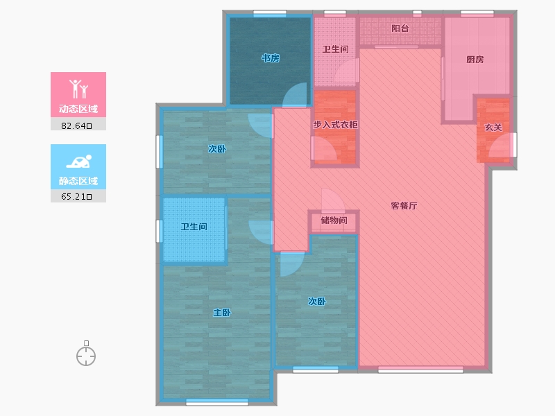 天津-天津市-滨河湾-135.00-户型库-动静分区