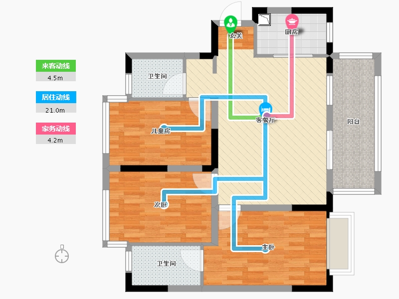 广西壮族自治区-南宁市-万科公园里-84.41-户型库-动静线