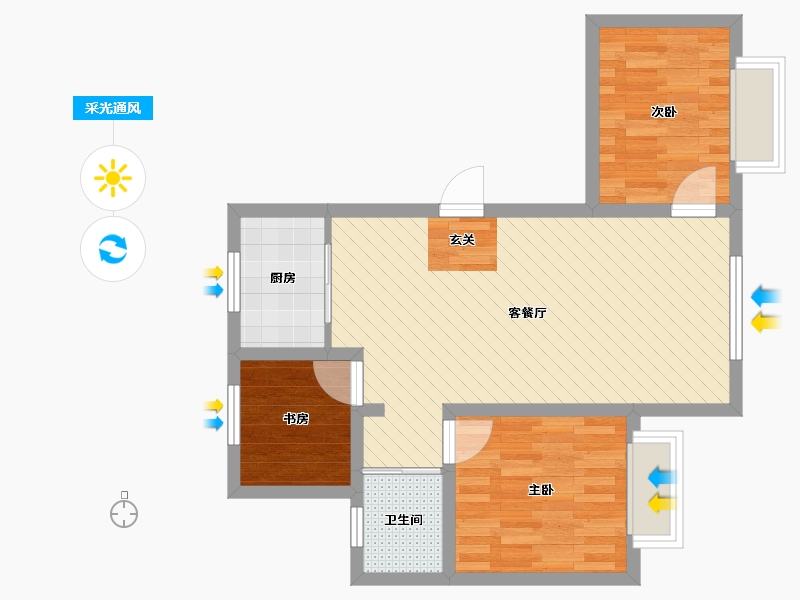 新疆维吾尔自治区-乌鲁木齐市-高铁明珠-61.36-户型库-采光通风