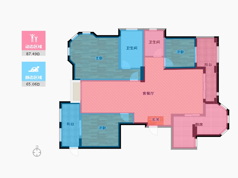 浙江省-温州市-翡翠湾-134.71-户型库-动静分区