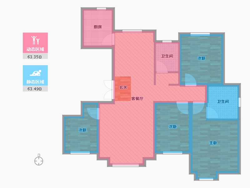 新疆维吾尔自治区-乌鲁木齐市-南湖壹号公馆-112.00-户型库-动静分区