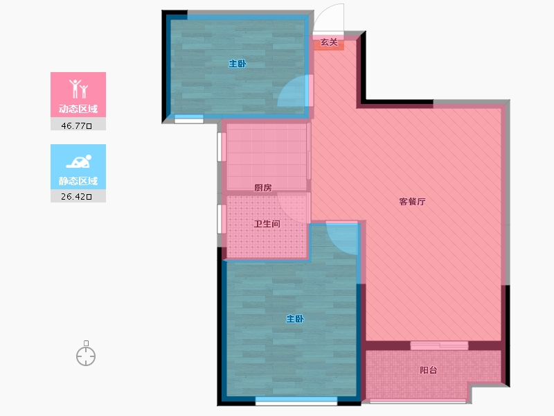 湖北省-武汉市-长江尚品-64.64-户型库-动静分区