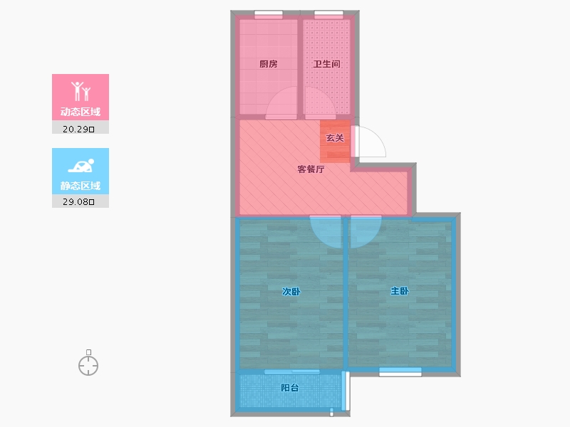 上海-上海市-紫叶小区-一至二期-43.33-户型库-动静分区