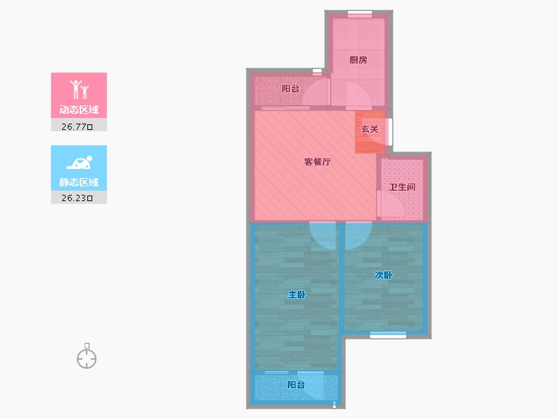 北京-北京市-建欣苑四里南-46.54-户型库-动静分区