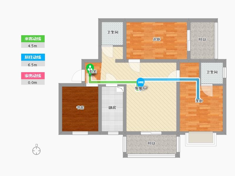 陕西省-西安市-咸宁中路49号-79.84-户型库-动静线