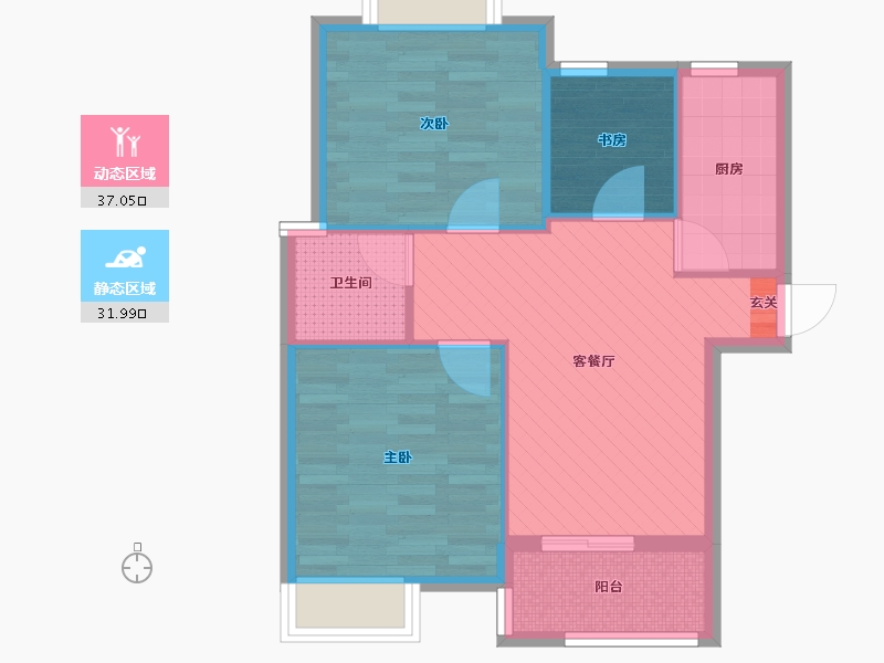 上海-上海市-莱顿小城-61.24-户型库-动静分区