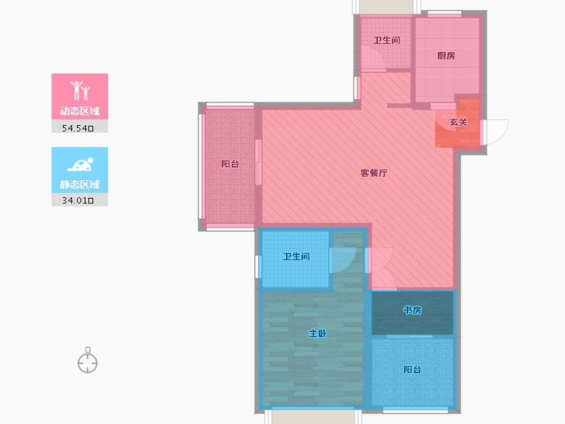 江苏省-南京市-正荣润锦-77.73-户型库-动静分区