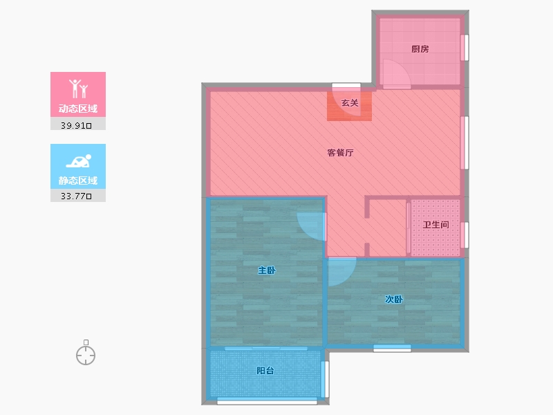 上海-上海市-桃林二小区-66.27-户型库-动静分区