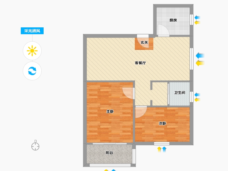 上海-上海市-桃林二小区-66.27-户型库-采光通风