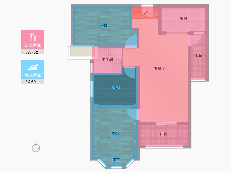 湖北省-武汉市-塞纳河畔-79.05-户型库-动静分区