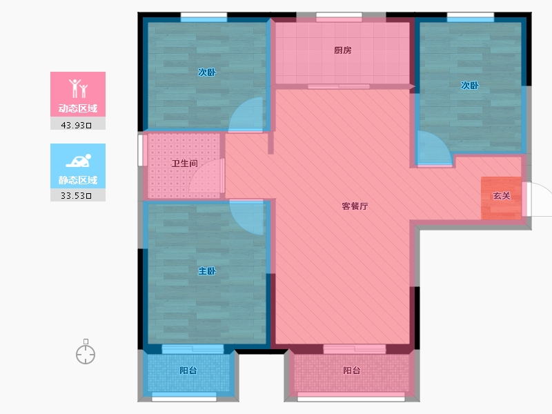 天津-天津市-中交樾公馆-67.35-户型库-动静分区