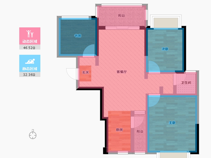 广西壮族自治区-南宁市-荣耀江南-67.32-户型库-动静分区