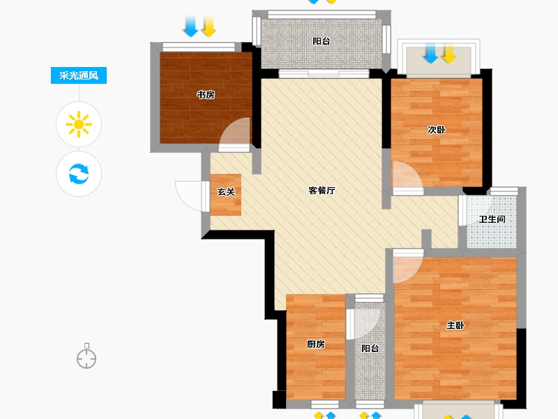 广西壮族自治区-南宁市-荣耀江南-67.32-户型库-采光通风