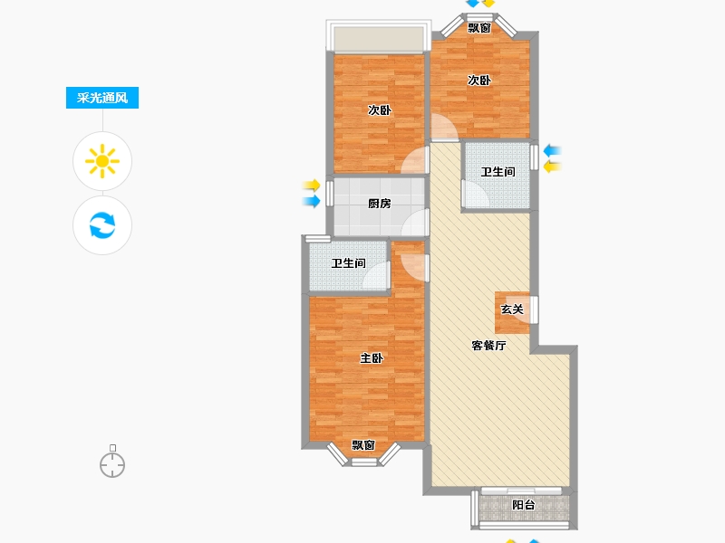 上海-上海市-彼岸星城-89.00-户型库-采光通风