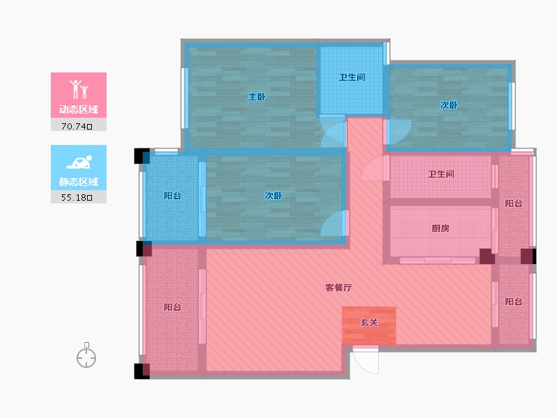 江西省-宜春市-维也纳音乐花园-108.53-户型库-动静分区