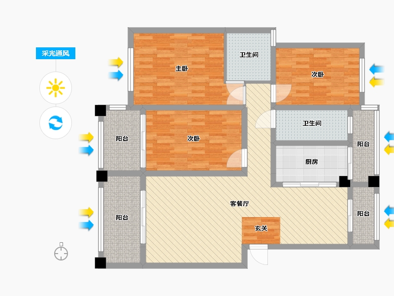 江西省-宜春市-维也纳音乐花园-108.53-户型库-采光通风