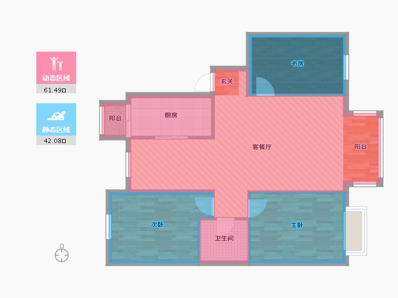 辽宁省-朝阳市-宏运凤凰新城二期-93.52-户型库-动静分区