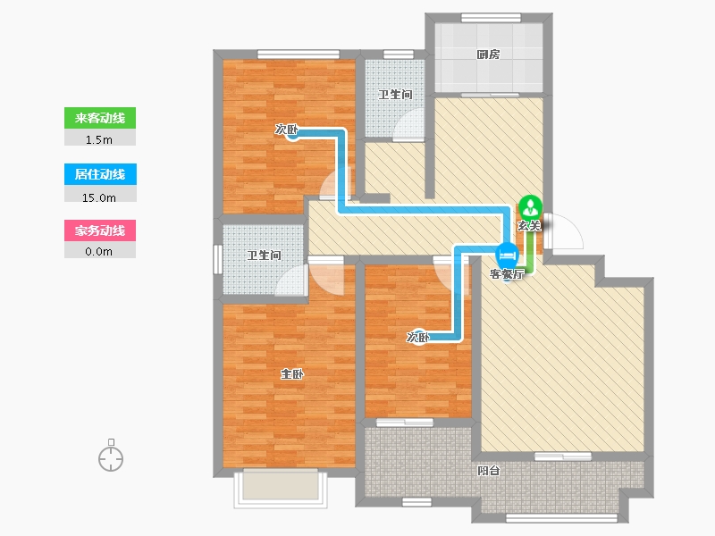 山东省-济南市-鹅庄社区-108.00-户型库-动静线