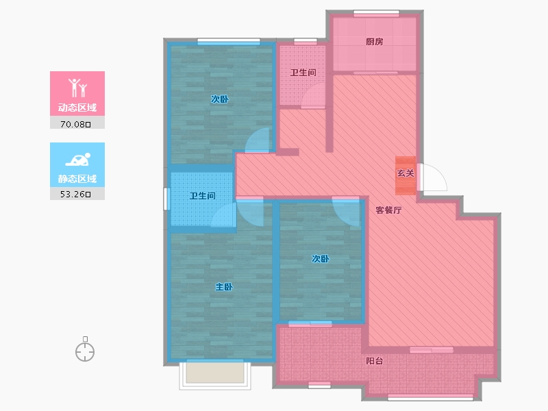 山东省-济南市-鹅庄社区-108.00-户型库-动静分区