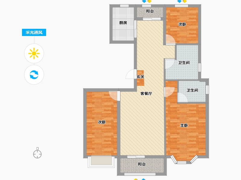 山东省-东营市-万通海欣盈园-101.01-户型库-采光通风