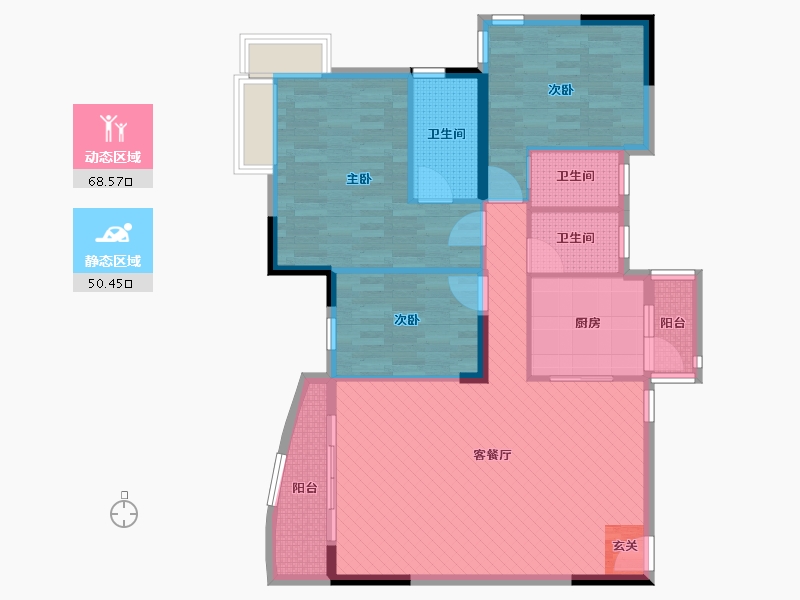 广东省-佛山市-嘉信三期20座10a-106.38-户型库-动静分区