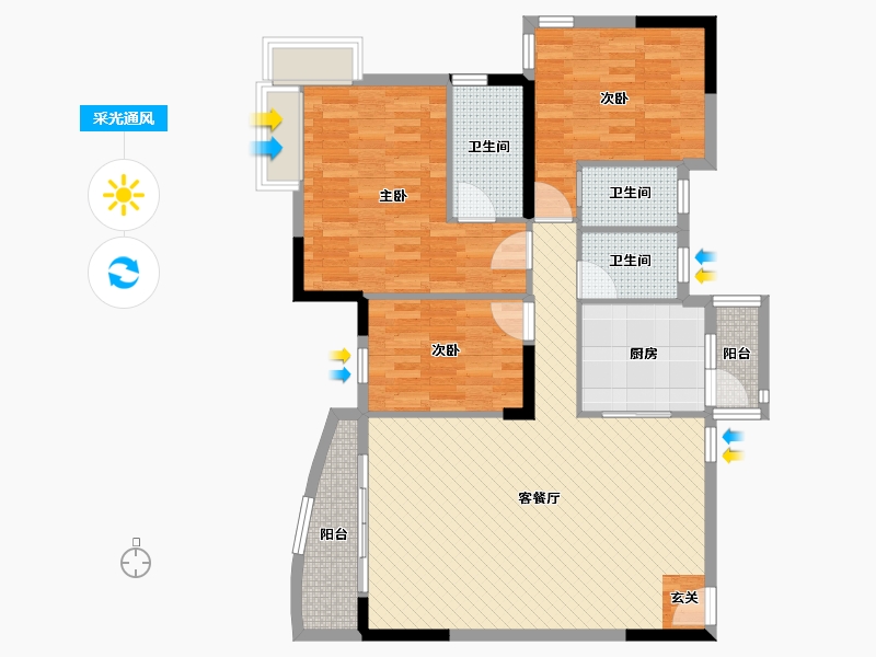 广东省-佛山市-嘉信三期20座10a-106.38-户型库-采光通风