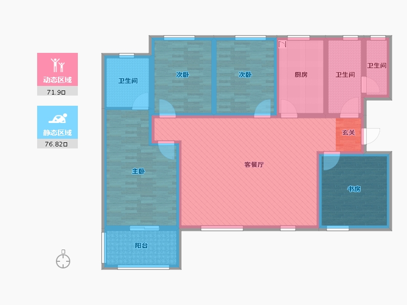 陕西省-西安市-尚城公馆-131.00-户型库-动静分区