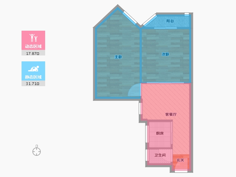 北京-北京市-玉林里小区-43.55-户型库-动静分区