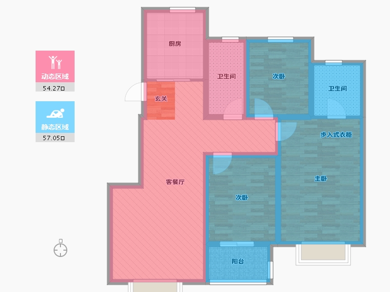 山东省-青岛市-吉安君庭-97.67-户型库-动静分区