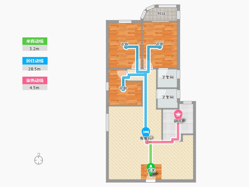 广东省-深圳市-香蜜三村-93.60-户型库-动静线