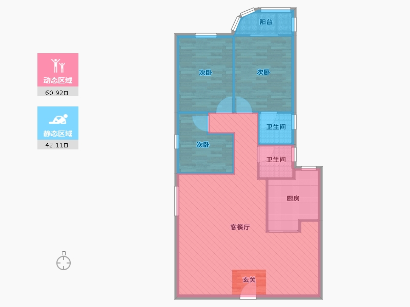 广东省-深圳市-香蜜三村-93.60-户型库-动静分区