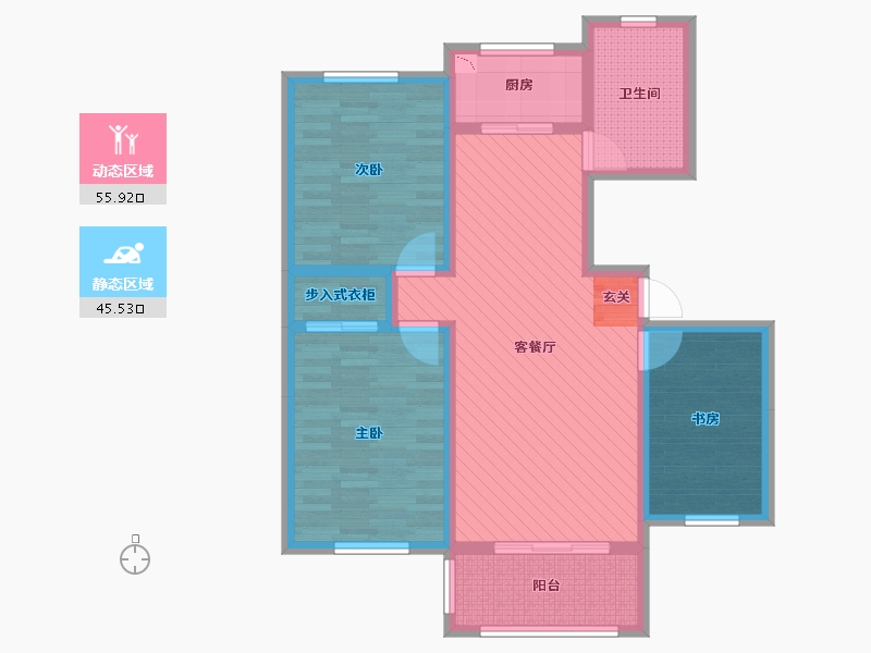 山东省-德州市-荣兆锦宸-88.22-户型库-动静分区