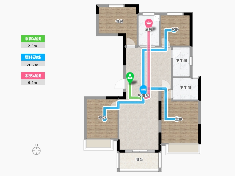 浙江省-嘉兴市-龙光玖悦华府-94.65-户型库-动静线