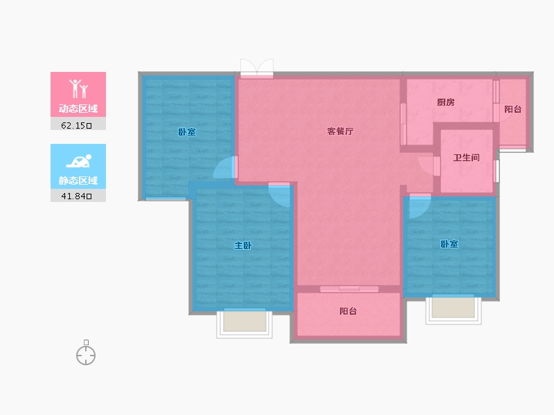 河北省-石家庄市-陕建・翠园锦绣-92.75-户型库-动静分区