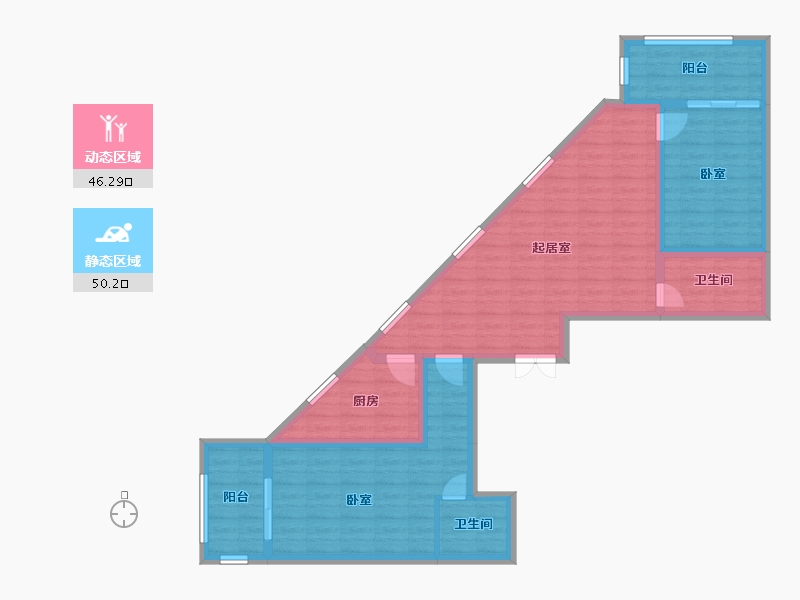 河北省-石家庄市-陕建・翠园锦绣-85.42-户型库-动静分区