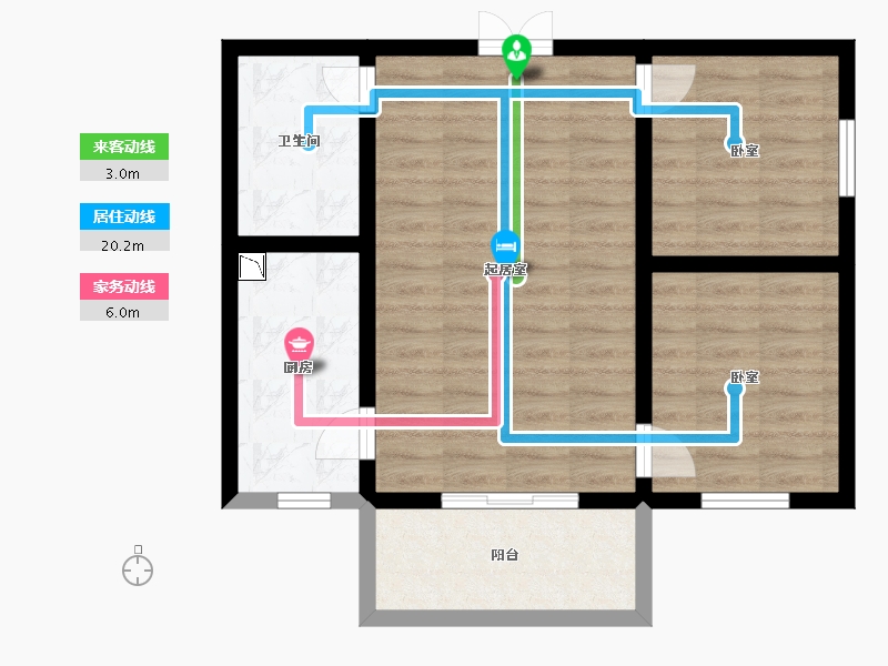 河北省-石家庄市-陕建・翠园锦绣-64.18-户型库-动静线