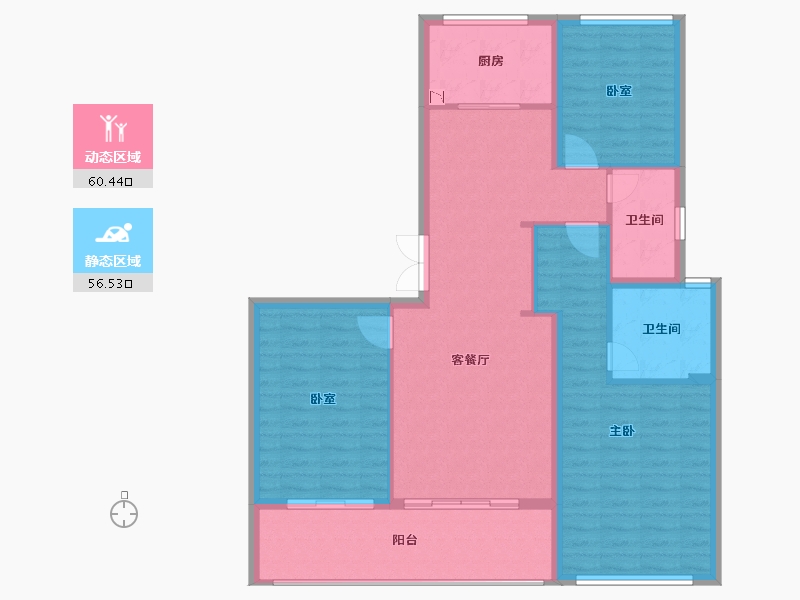 陕西省-西安市-奥园璞樾湾-106.43-户型库-动静分区