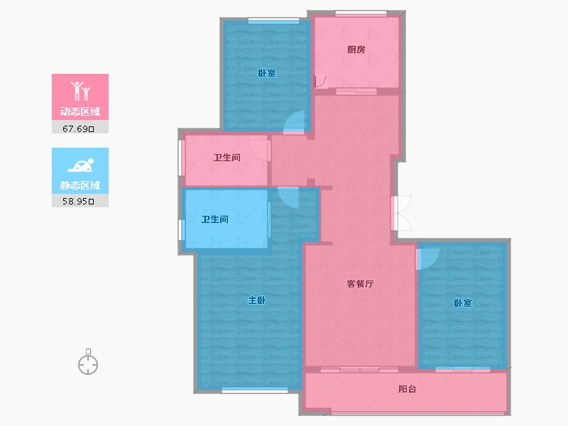 陕西省-西安市-奥园璞樾湾-114.33-户型库-动静分区