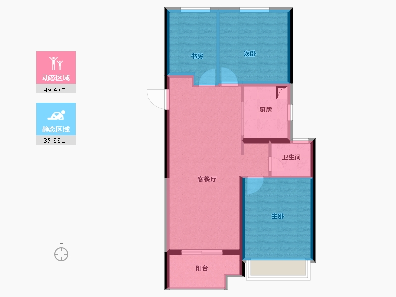 河北省-石家庄市-中海长安府-76.15-户型库-动静分区