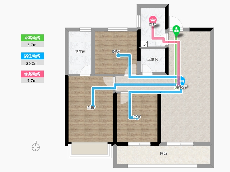 陕西省-西安市-沣水云岭-79.82-户型库-动静线