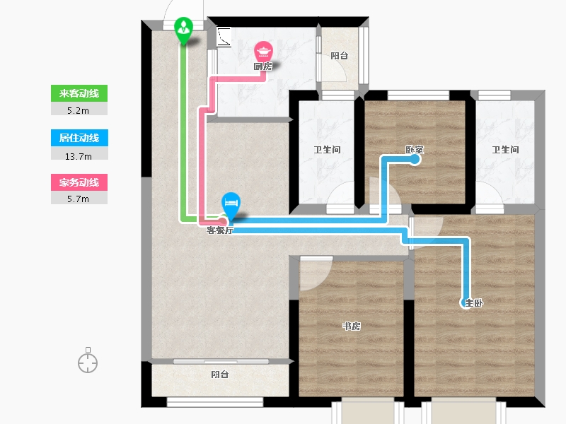 陕西省-西安市-电建地产�吃酶�-71.30-户型库-动静线