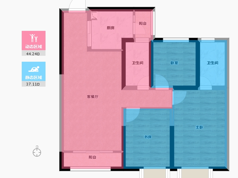 陕西省-西安市-电建地产�吃酶�-71.30-户型库-动静分区